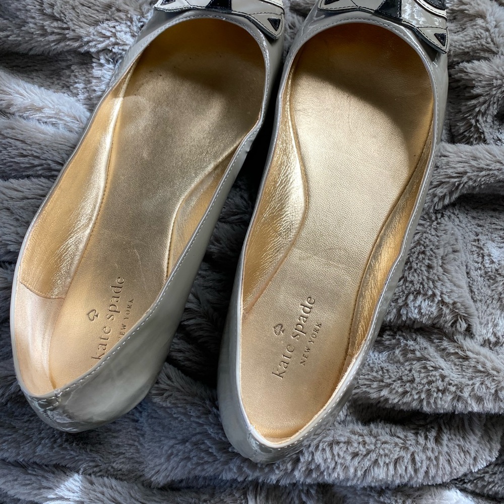Kate Spade Jairo Raccoon Grey Patent Leather Ballet Flats. Size 10.5 - Picture 8 of 9
